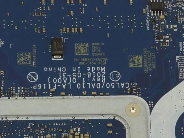 Alt view image 4 of 5 - Dell 8M4FC CAL50/DAL10 LA-F116P Latitude 3490/3590 Laptop Motherboard With Intel Core i5-8250U CPU - Integrated Graphics - Dual Channel DDR4