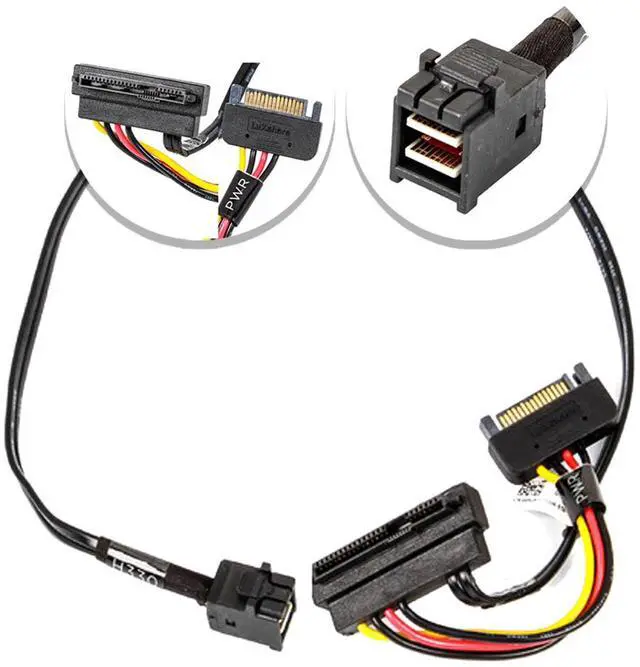 Alt view image 2 of 6 - Dell PowerEdge T630 18.5" SFF-8643 SFF-8482 Mini-SAS HD to SAS/SATA Cable 0H2F7