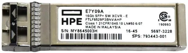 Alt view image 3 of 6 - HPE FTLF8529P3BNVAHP 16GB FC SW 850nm LC 100m SFP+ Transceiver E7Y09A