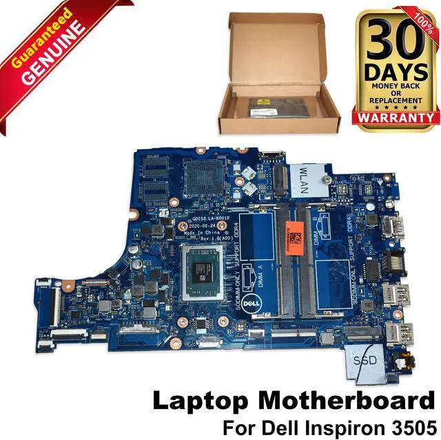 Main image of Dell Inspiron 3505 Motherboard AMD Athlon Silver 3050U Dual Core LA-K001P P92W5