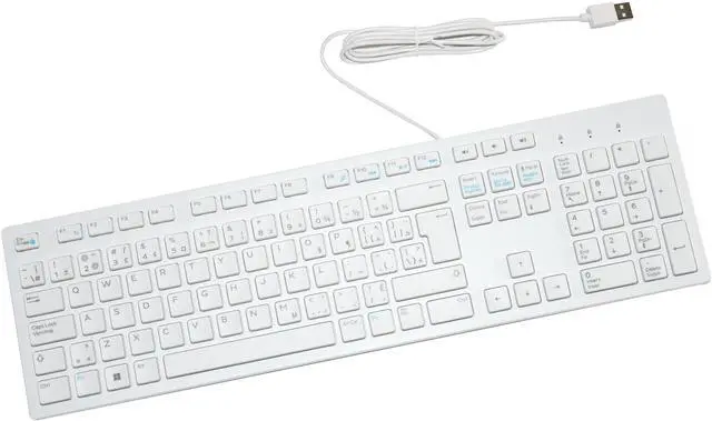 Alt view image 3 of 6 - Dell KB216 US USB Wired Keyboard White 1PJRJ