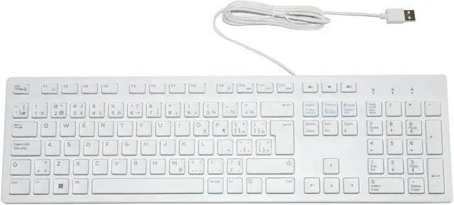 Alt view image 4 of 6 - Dell KB216 US USB Wired Keyboard White 1PJRJ