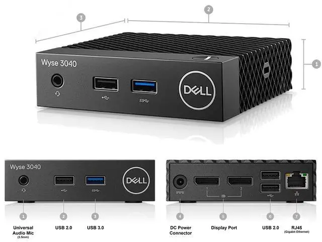 Alt view image 5 of 7 - Dell Wyse 3040 Thin Client Intel Atom X5-Z8350 2GB RAM 8GB SSD WiFi FGYD2