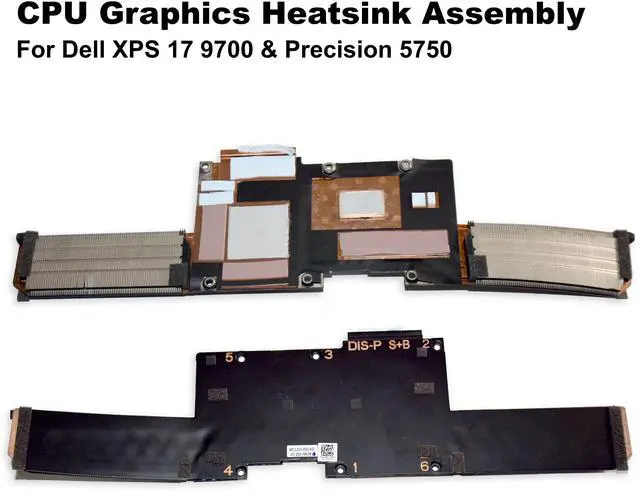 Alt view image 2 of 6 - Dell XPS 17 9700 & Precision 5750 CPU Graphics Heatsink Assembly CN8DJ