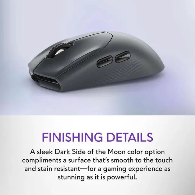 Alt view image 2 of 7 - Dell Alienware AW720M Tri-Mode Wireless Gaming Mouse 26K DPI USB-C Dark Gray H0HHV