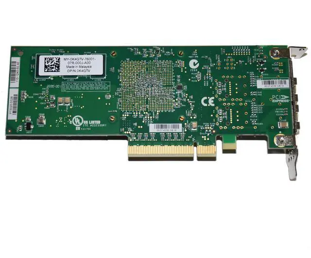 Alt view image 3 of 7 - Dell Chelsio T520-CR 10GB Dual Port Converged Network Adapter K4GTV