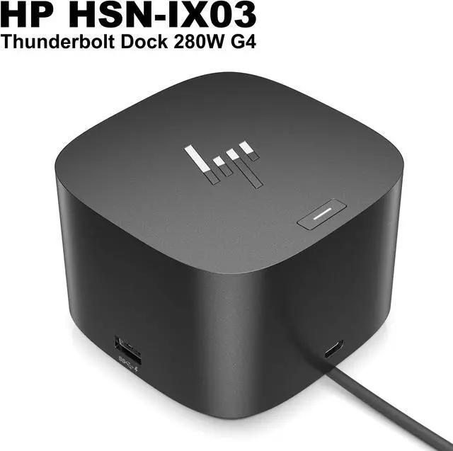 Alt view image 2 of 7 - HP Thunderbolt G4 280 Watt Dock HSN-IX03 Adapter Not Included
