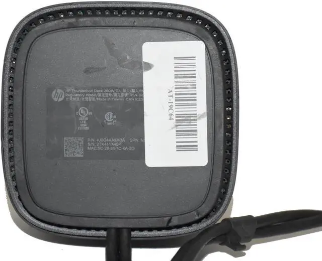 Alt view image 5 of 7 - HP Thunderbolt G4 280 Watt Dock HSN-IX03 Adapter Not Included