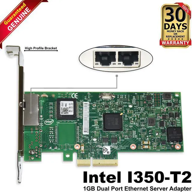Main image of Dell Intel I350-T2 1GB Dual Port Ethernet Server Adapater V5XVT