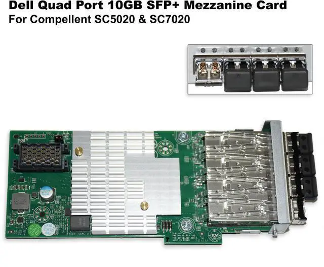 Alt view image 2 of 6 - Dell Compellent SC5020 & SC7020 Quad Port 10GB SFP+ Mezzanine Card KCVN9