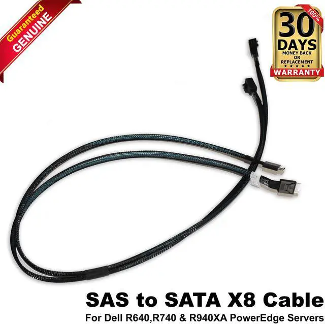 Main image of Dell R640, R740 & R940XA PowerEdge Server SAS to SATA x8 Cable W46M3
