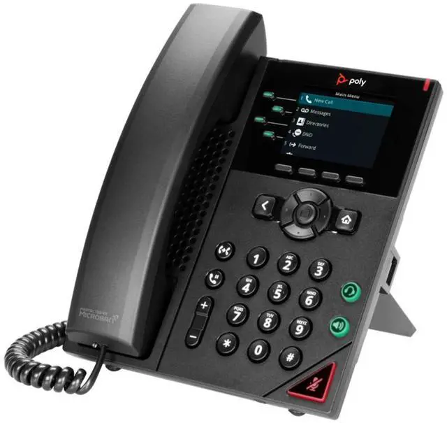 Alt view image 3 of 7 - HP OEM Poly VVX 250 4-Line VoIP Phone, Color LCD, HD Voice, Acoustic Fence Noise Reduction, Dual Gigabit Ethernet, USB Port, PoE, SIP Support, ENERGY STAR, Antimicrobial Surface