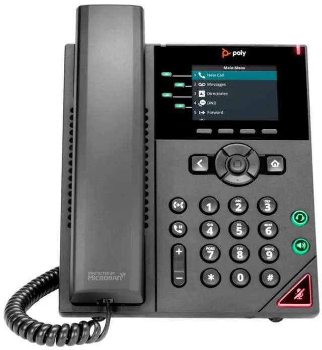 Main image of HP OEM Poly VVX 250 4-Line VoIP Phone, Color LCD, HD Voice, Acoustic Fence Noise Reduction, Dual Gigabit Ethernet, USB Port, PoE, SIP Support, ENERGY STAR, Antimicrobial Surface