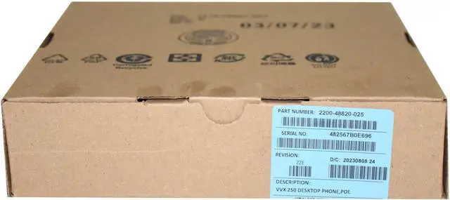 Alt view image 7 of 7 - HP OEM Poly VVX 250 4-Line VoIP Phone, Color LCD, HD Voice, Acoustic Fence Noise Reduction, Dual Gigabit Ethernet, USB Port, PoE, SIP Support, ENERGY STAR, Antimicrobial Surface