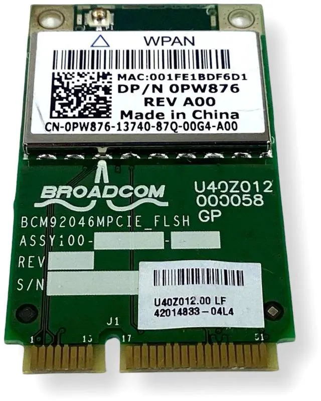 Alt view image 3 of 6 - Dell Broadcom DW370 PCI-E 370 Wireless Bluetooth Card PW876