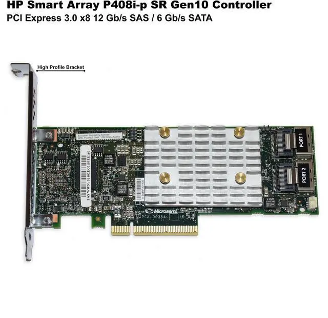 Alt view image 2 of 7 - HP Smart Array P408i-p SR Gen10 PCI Express 3.0 x8 12Gb/s SAS RAID Card 836269-001