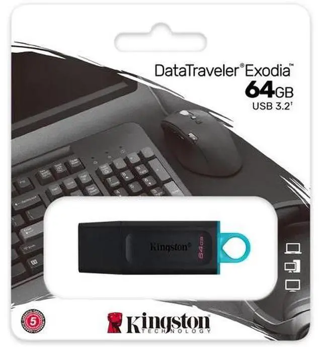 Main image of Kingston 64GB DataTraveler Exodia USB Flash Drive USB 3.2 Gen 1 DTX/64GBCL Pack of 10