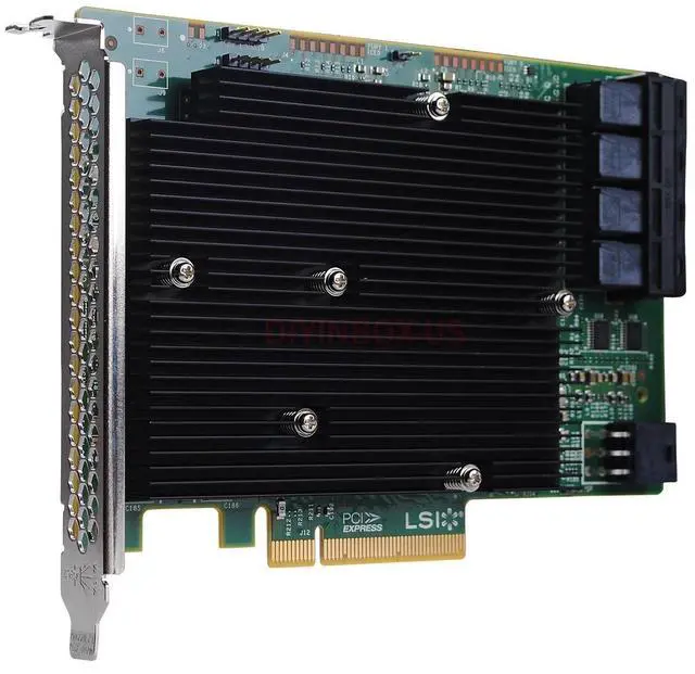 Alt view image 3 of 8 - LSI LSI00447  Logic Controller Card 00447 9300-16i 16Port 12Gb/s SAS x8 PCI-Express 3 Full Height Brown Box
