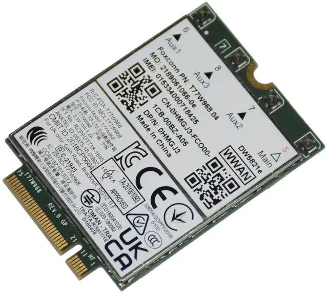 Alt view image 2 of 6 - DW5821e Genuine Foxconn 4G LTE CAT 16 Pcie USB M.2 3052 Wwan Card HMGJ3 0HMGJ3 Laptop Wireless Cards - Wifi