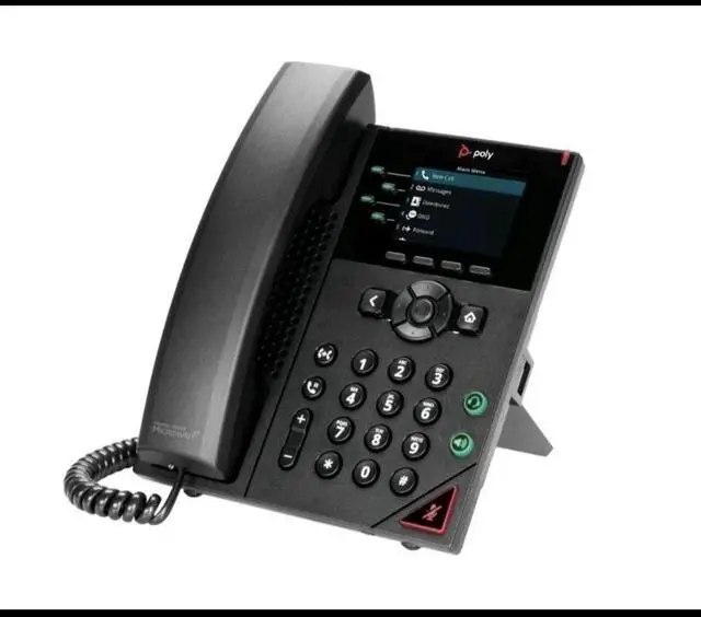 Alt view image 4 of 9 - HP Poly VVX 250 IP Phone Corded- Corded Desktop Wall Mountable Black Model 89B58AA