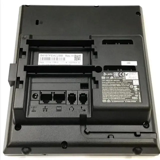 Alt view image 6 of 9 - HP Poly VVX 250 IP Phone Corded- Corded Desktop Wall Mountable Black Model 89B58AA