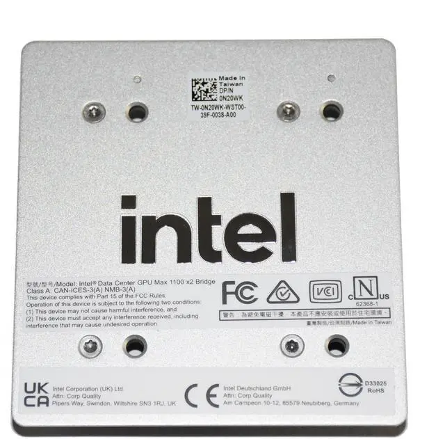 Alt view image 7 of 7 - Dell Intel M50153-340 Data Center GPU Max 1100 PVC x2 Bridge Adapter Card N20WK