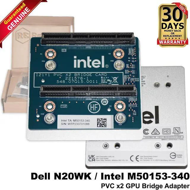 Main image of Dell Intel M50153-340 Data Center GPU Max 1100 PVC x2 Bridge Adapter Card N20WK