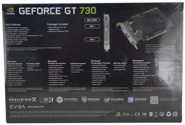 Alt view image 9 of 9 - EVGA NVIDIA GeForce GT 730 1GB DDR3 2DVI/Mini HDMI PCI-Express Video Card