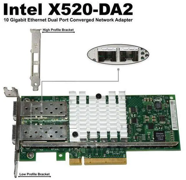 Alt view image 4 of 10 - Dell / Intel XYT17 // X520-DA2 10GB FH Network Adapter SFP+