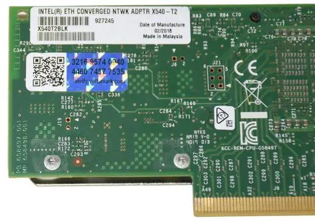 Alt view image 9 of 10 - X540T2BLK ORIGINAL INTEL 10Gb X540-T2 DUAL PORT NIC NETWORK ADAPTER X540T2BLK