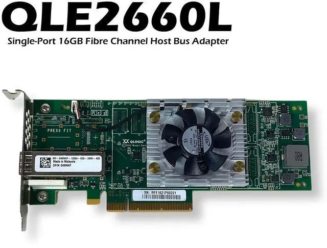 Alt view image 2 of 7 - Dell QLogic QLE2660L-DEL 16Gb FC SFP+ Single Port Low Profile HBA 4MNKF