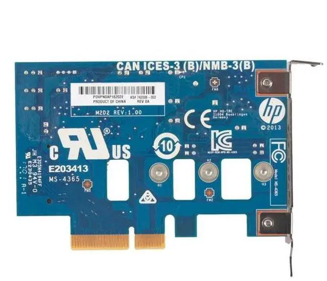 Alt view image 3 of 3 - HP Z Turbo Ms-4365 SSD PCI Express 2.0 x8 To M.2 Adapter With Low Profile Bracket 742006-002
