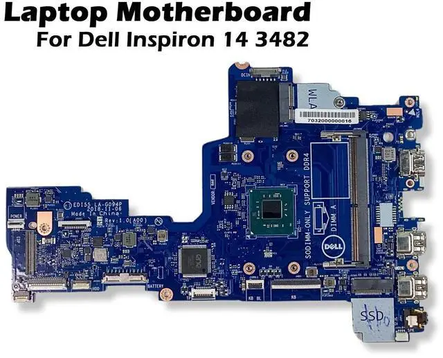 Alt view image 2 of 7 - Dell Inspiron 14 3482 Laptop Motherboard Intel Celeron N4000 1.1Ghz 887W5