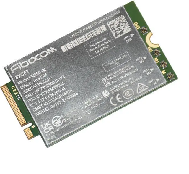Alt view image 5 of 6 - Dell Latitude 5531 9330 3571 Fibocom FM350-GL DW5931e-eSIM 5G M.2 Module 3YCF7