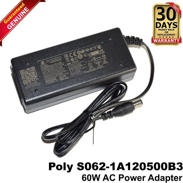 Main image of HP Poly Studio USB X50 X70 60W AC Adapter Without Power Cord SL00047DG 875M7AA