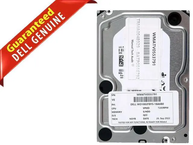 Main image of Dell J317F WD WD1002FBYS-18A6B0 1TB 7200RPM SATA-2 32MB Cache 3.5" Hard Drive