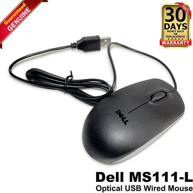 Alt view image 6 of 12 - New Genuine DELL 09RRC7 MS111-L Optical USB WIRED Scroll Mouse mice Look Black