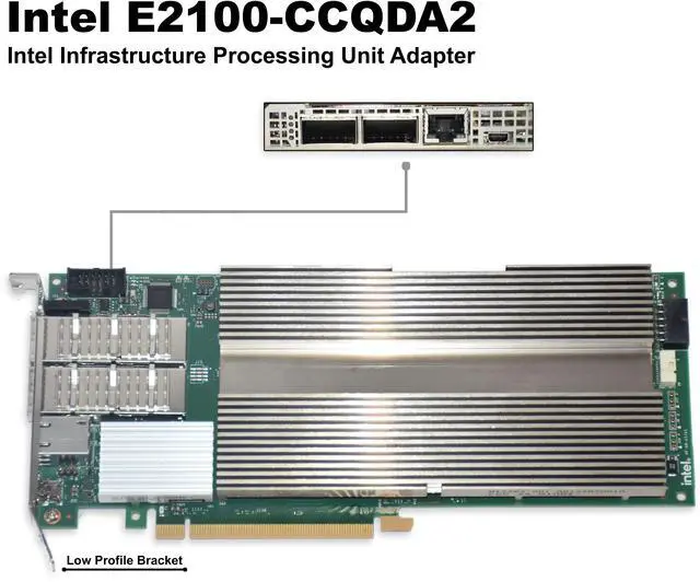 Alt view image 4 of 7 - Dell Intel E2100-CCQDA2 200GbE Dual-Port QSFP56 PCIe 4.0 x16 IPU Adapter YJDYV