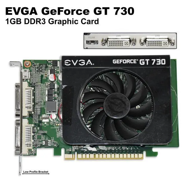 Alt view image 5 of 7 - EVGA GeForce GT 730 Graphic Card - 700 MHz Core - 1 GB DDR3 SDRAM - Single Slot