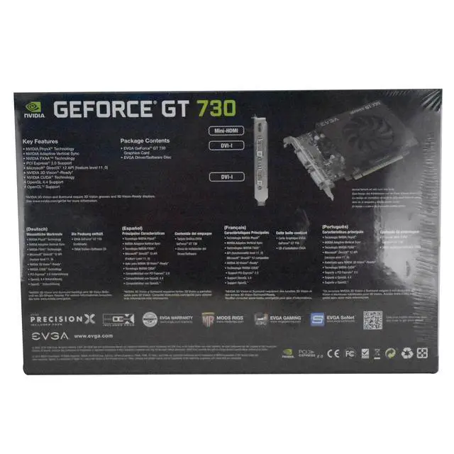 Alt view image 4 of 7 - EVGA GeForce GT 730 Graphic Card - 700 MHz Core - 1 GB DDR3 SDRAM - Single Slot