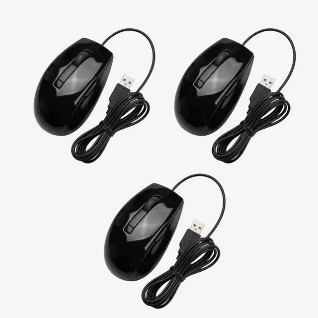 Main image of Dell V7623 Wired Ambidextrous 6-Button USB Mouse with 1600 DPI Optical Smooth Tracking, Quiet Clicks, Fast Scrolling Wheel, Compatible with PC, Mac, Laptop (CN-0V7623, J661D, J660D, V7623) (Pack of 3)
