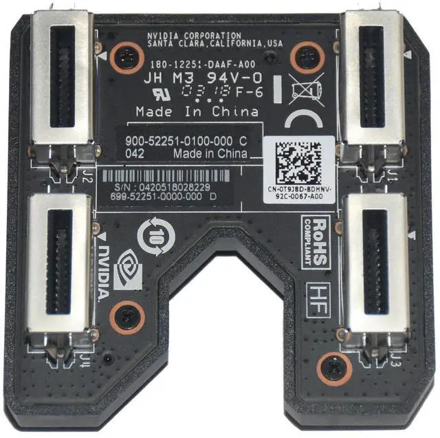Main image of Dell Nvidia GeForce GTX SLI Bridge 2-Way Connector 900-52251-0100-000 C042 T9J8D - OEM