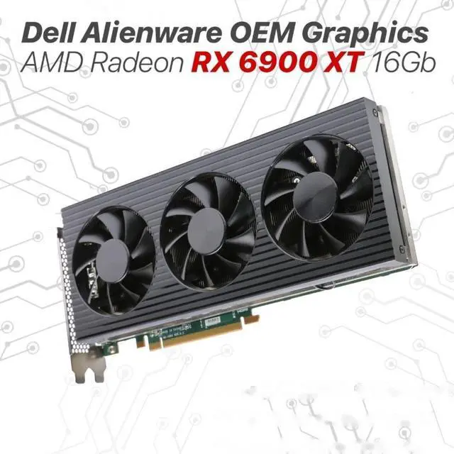 Main image of Dell AMD Radeon RX 6900 XT 16GB GDDR6 OEM Graphics Card, 256-Bit PCIe 4.0, Triple-Fan Cooling, 3x DisplayPort + HDMI, Alienware Aurora R15 Video Card DR1W0