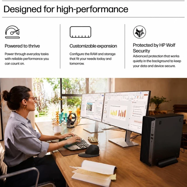 Alt view image 7 of 7 - HP EliteDesk 805 G6 SFF Business Computer Desktop, AMD Ryzen 5 PRO 4650G, 16GB DDR4 RAM, 1TB M.2 NVMe SSD, Radeon RX 550X 4GB, No OS