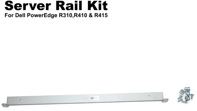 Alt view image 4 of 5 - Dell PowerEdge R310 R410 R415 Server 1U Rear Mounting Rail Bar w/ Screws 5271M