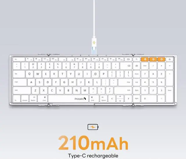 Alt view image 5 of 7 - ProtoArc XK01-A Portable Bluetooth Folding Keyboard with Number Pad for Mac, iPad, iPhone