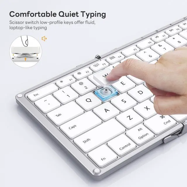 Alt view image 4 of 7 - ProtoArc XK01-A Portable Bluetooth Folding Keyboard with Number Pad for Mac, iPad, iPhone