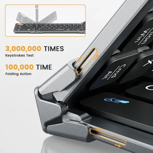 Alt view image 4 of 7 - ProtoArc Foldable Bluetooth Keyboard with Touchpad, XK02 Folding Wireless Keyboard for Travel, Pocket-Sized Compact Portable Keyboard for iPad iPhone Tablet Laptop Windows iOS Android