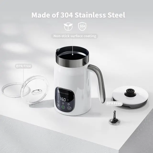 Alt view image 6 of 7 - Maestri House Integrated Milk Frother MMF9201 White