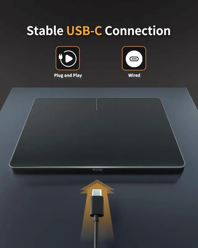 Alt view image 2 of 7 - ProtoArc T1 Wired High Precision Trackpad for Windows, USB Slim Touchpad Mouse with Multi-Touch Navigation for Windows 7/10/11 Laptop Notebook Desktop Computer